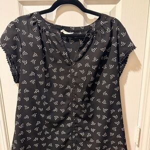 Fun 2 Fun Black Top with White Dots